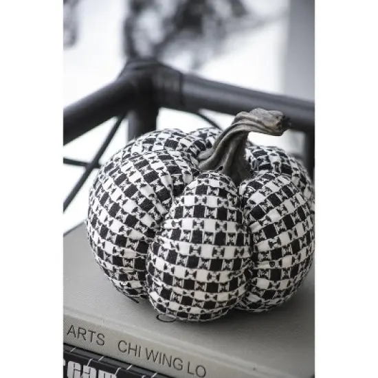 Fabric Plaid Pumpkin Decor, for Holiday Halloween Decoration image {8}