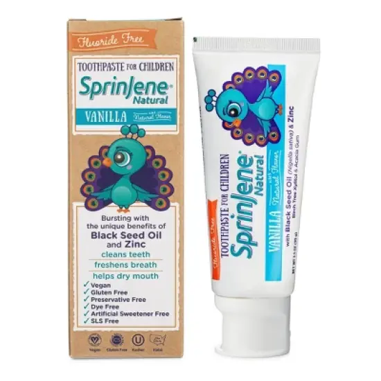 SprinJene Natural Kids Fluoride Free Toothpaste - Vanilla - 3.5oz image {6}