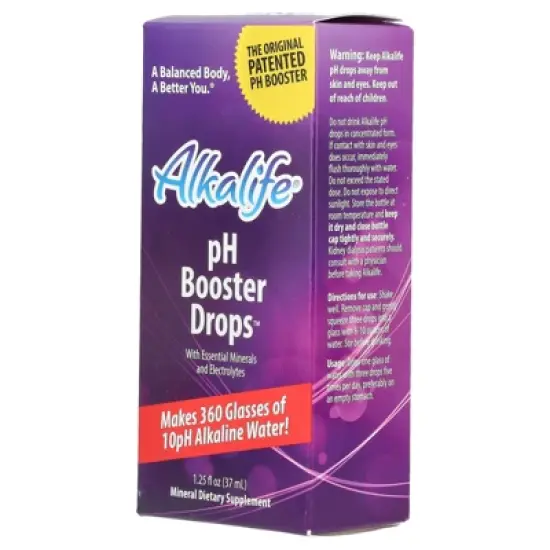 Alkalife pH Booster Drops with Essential Minerals and Electrolytes, 1.25 fl oz (37 ml) image {4}