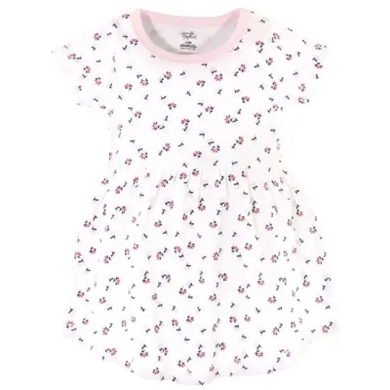 Touched by Nature Baby and Toddler Girl Organic Cotton Short-Sleeve Dresses 2pk, Tiny Flowers image {2}