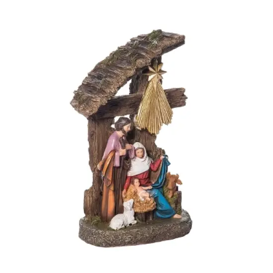 Transpac 9.75 in Holiday Manger Nativity Scene Figurine Polyresin Christmas Decorative Object image {2}