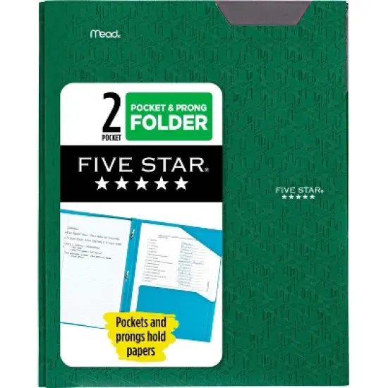Five Star 2 Pocket Plastic Folder with Prongs image {11}