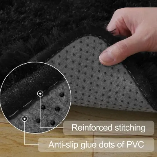 LOVEVOOK Large Area Rugs for Living Room Bedroom, 10x14 Feet Black Fluffy Shag Rugs, Modern Indoor Floor Carpet for Home Decor Aesthetic image {4}