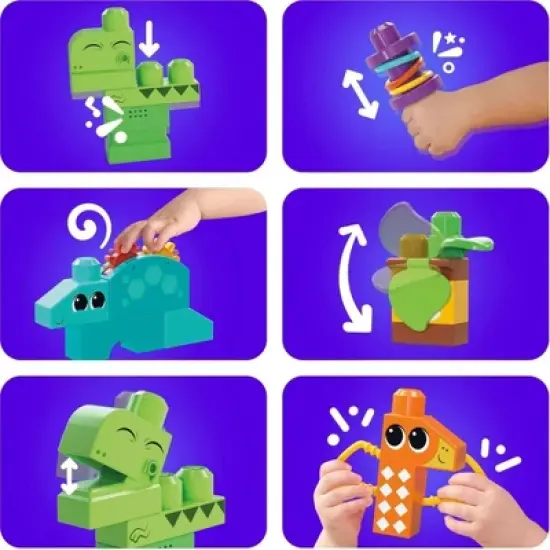 MEGA BLOKS Squeak 'n Chomp Dinos Sensory Building Toys (24 pc) image {2}