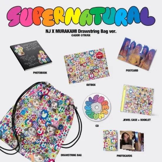 NewJeans - 'Supernatural' NJ X MURAKAMI (Drawstring Bag ver.) (Target Exclusive, CD) image {4}