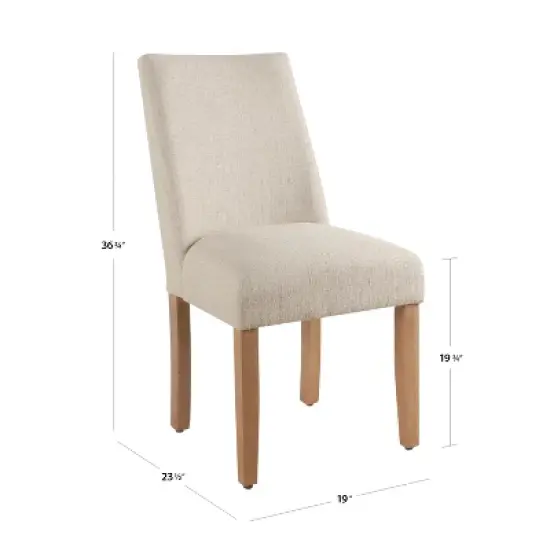 Marin Curved Back Dining Chair Stain Resistant Textured Linen - HomePop image {2}