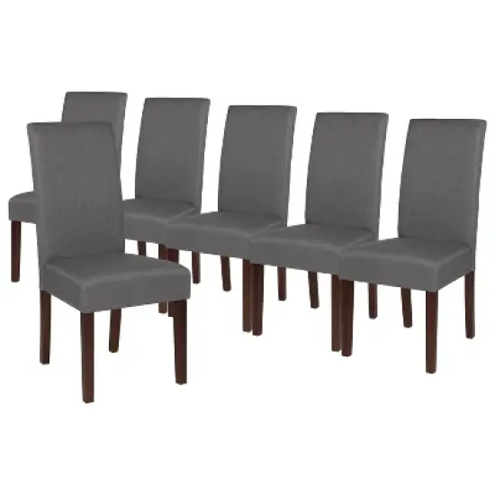 Emma and Oliver Six Mid-Century Parsons Chairs and Hardwood Frame for Kitchen, Dining Room & More image {16}