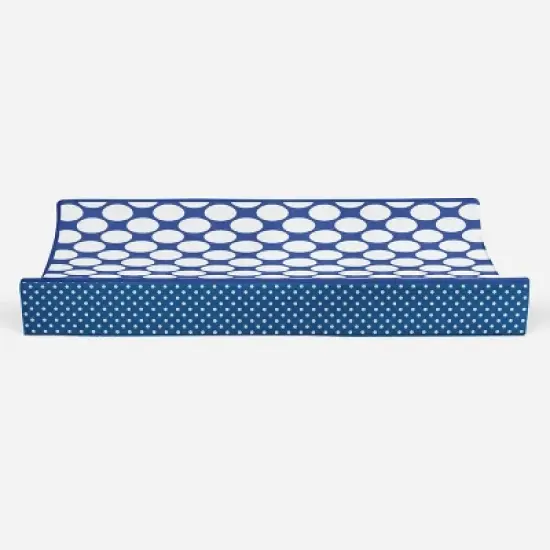 Bacati - MixNMatch Blue Large Dots Changing Pad Cover image {4}