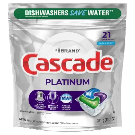 Cascade Platinum ActionPacs Dishwasher Detergents - Fresh Scent image {14}