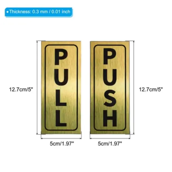 Unique Bargains PVC Self-Adhesive Waterproof Stores Shops Push Pull Door Sign 4 Set image {1}
