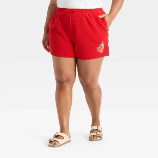 Women's Cherry Graphic Shorts - Red image {3}
