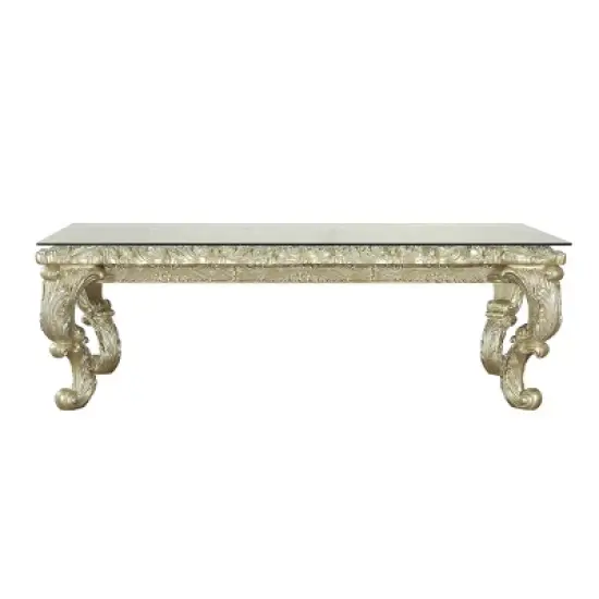 99" Vatican Dining Table Champagne Silver Finish - Acme Furniture image {4}