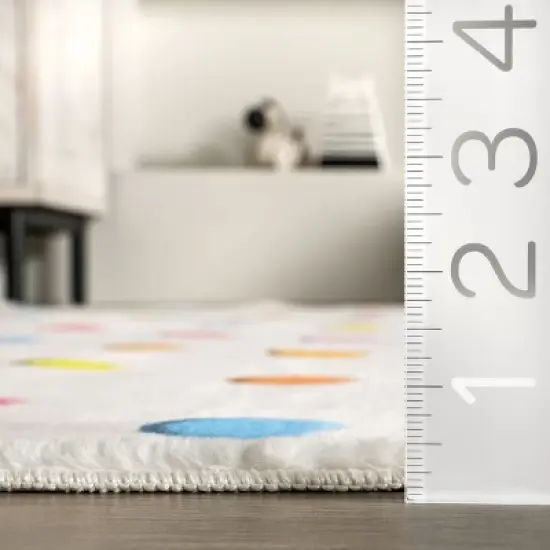 nuLOOM Ilse Colorful Dots Machine Washable Kids Area Rug image {2}