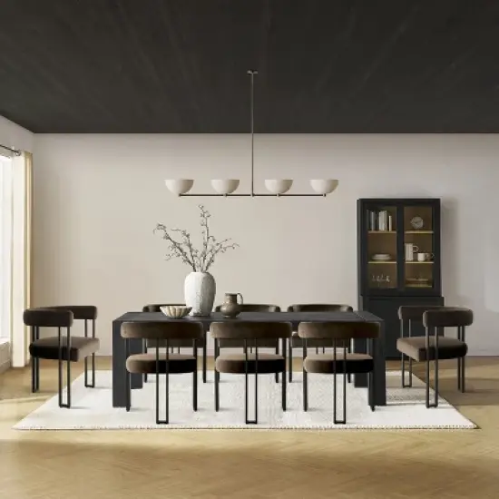 Set of 8 Modern Velvet Dining Chairs, Upholstered Armchairs with Metal Legs, Contemporary Accent Chairs for Dining Room & Kitchen-Maison Boucle image {13}