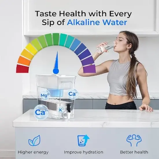 Waterdrop Slim Alkaline Water Filter Dispenser White (with 1 Filter) image {2}