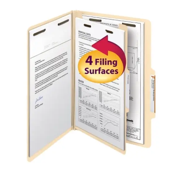 Smead Classification File Folder, 1 Divider, 2" Expansion, Legal Size, Manila, 10 per Box (18700) image {1}