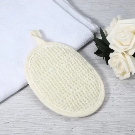 Unique Bargains Bathroom Jute Bath Loofahs 5.51"x4.21" Beige 1 Pc image {5}