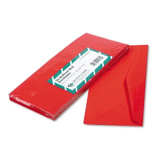 Quality Park Colored Envelope Traditional #10 Red 25/Pack 11134 image {1}