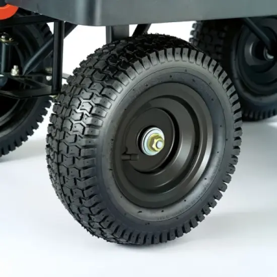 Gorilla Cart GORMP-12 5 Cubic Feet 1200 Pound Capacity Heavy Duty Durable Steel Multi Use Quick Dump Wagon Utility Cart w/ 2 In 1 Towing Handle, Gray image {5}