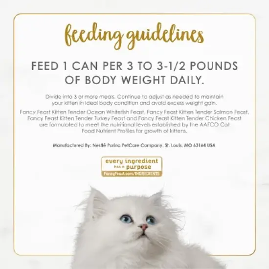 Purina Fancy Feast Tender Seafood, Turkey, Chicken and Salmon Flavor Variety Pack Wet Cat Food - 4.5lbs/24pk image {10}