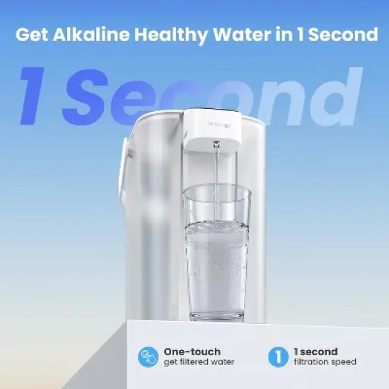 Waterdrop Alkaline Electric Water Filter Pitcher,White, with 1 Filter image {5}