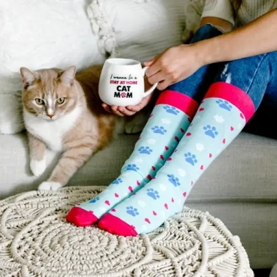 Pavilion Gift Company - Cat Mom - 15.5 oz Mug and Sock Set - Drinkware image {1}
