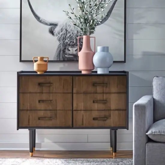 Randy Decorative/Buffet Cabinet Black/Walnut - angelo:HOME image {1}