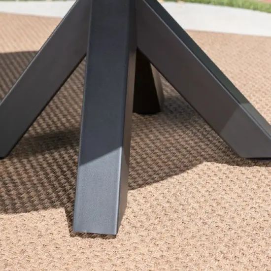 Capri 5pc Cast Aluminum Dining Set - Black Sand - Christopher Knight Home image {2}