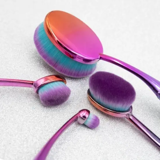 MODA Brush Prismatic Face Perfecting 4pc Makeup Brush Kit, Includes Foundation, Contour, and Concealer Makeup Brushes image {2}