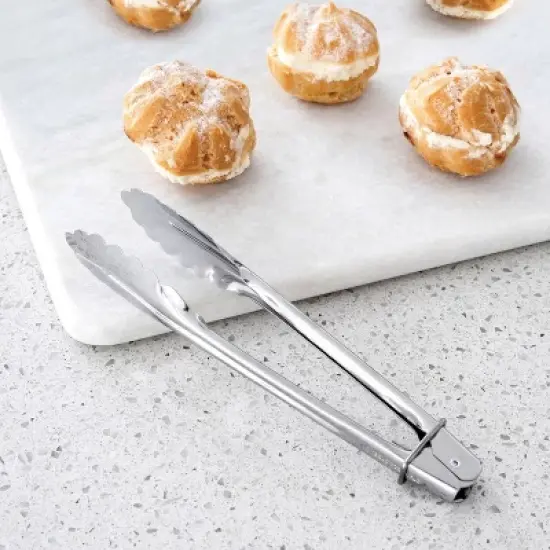 Better Houseware 7-In. Stainless Steel Tongs, Set of 2 in Silver image {4}