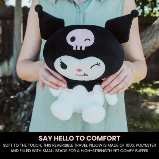 Surreal Entertainment Sanrio Kuromi Reversible Neck Roll Pillow and Plush Toy image {2}