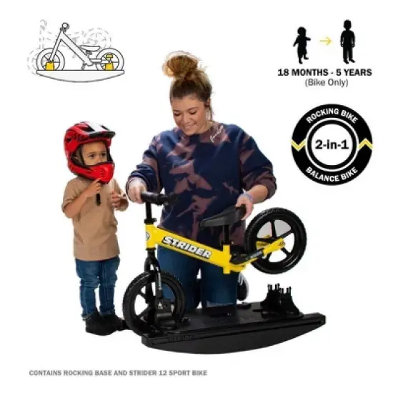 Strider 12" Pro 2-in-1 Rocking Bike - Silver image {3}