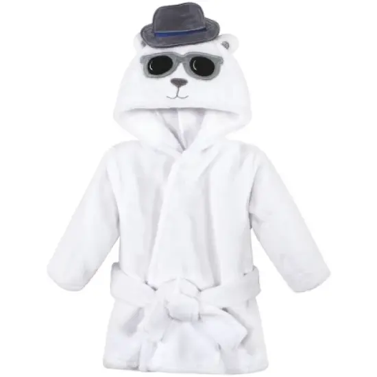 Hudson Baby Infant Boy Plush Bathrobe and Toy Set, Handsome Bear, One Size image {2}