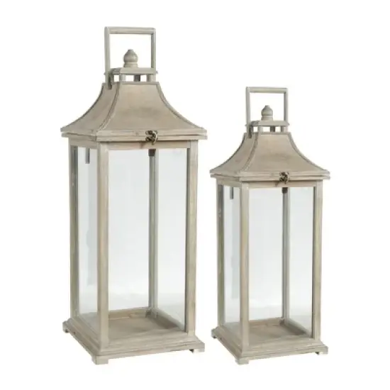 A&B Home 2pc Ivona Garden Outdoor Candle Lanterns - White image {9}