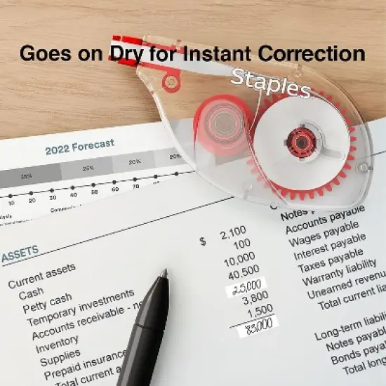 Staples Correction Tape White 6/Pack (ST59819) ST59819-CC image {2}