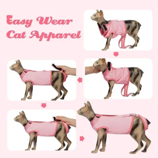Cat Surgery Recovery Suits, Adjustable Cat Onesies for After Surgery, Female Cat Spay Suit, Male Cat Soft Onesie After Neuter Surgery, Kitten Clothes image {8}