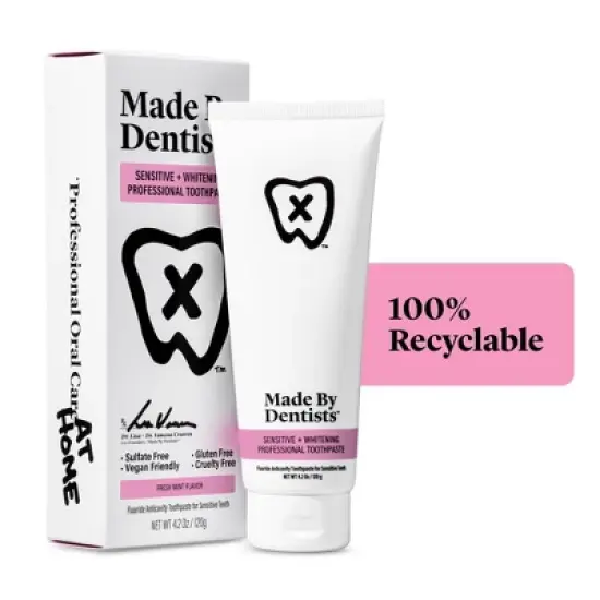 Made By Dentists Sensitive + Whitening Toothpaste - Fluoride Anticavity Toothpaste - Fresh Mint Flavor - 4.2oz image {4}