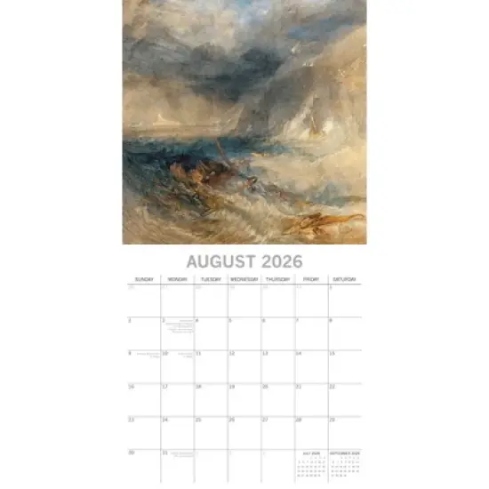 2026 Square Wall Calendar, Turner, 16-Month Arts & Antiques Theme with 180 Reminder Stickers (12x12 In) image {2}