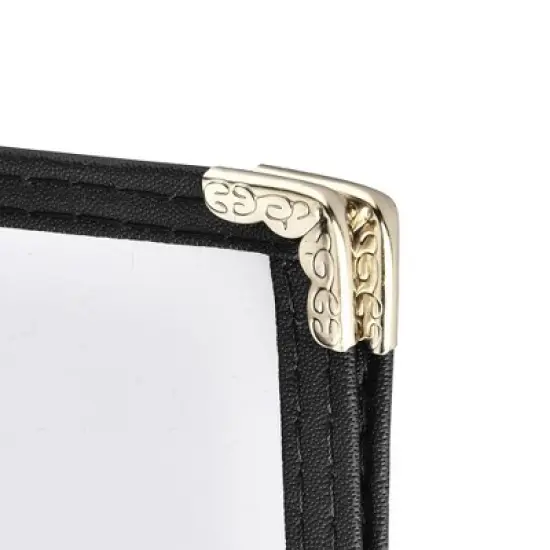 WeChef 30 Pack Menu Cover 8.5 x 11" Letter Double Fold 2 Page 4 View Restaurant Black Trim image {1}