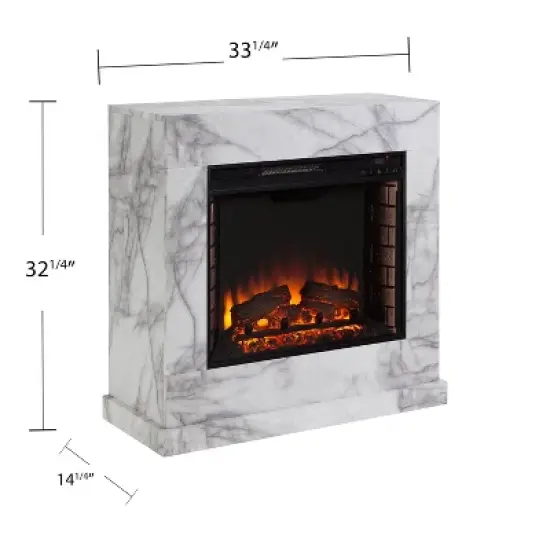 Dridun Faux Marble Fireplace White/Gray - Aiden Lane image {1}