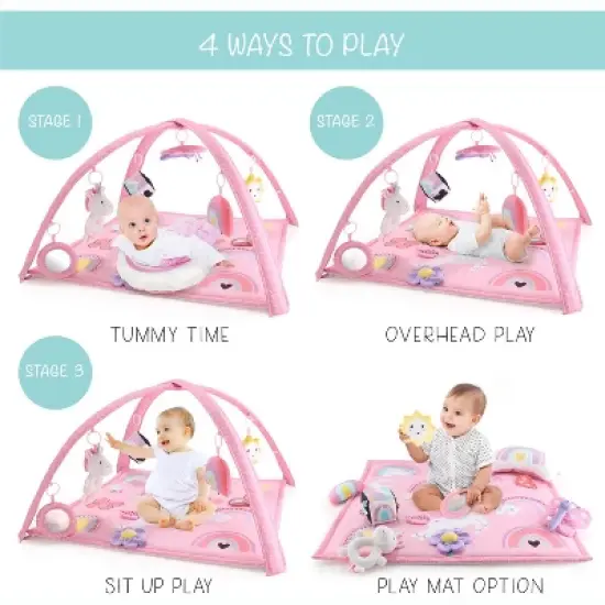 The Peanutshell Rainbow Paradise 7-in-1 Activity Gym & Play Mat for Baby image {5}