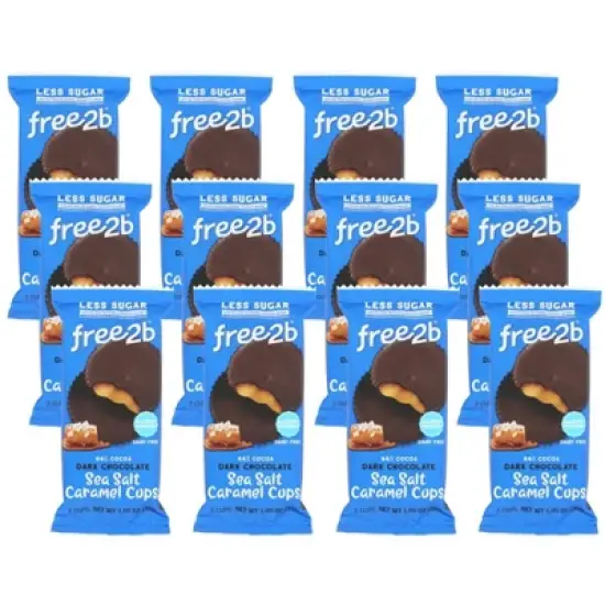 Free 2 B Dark Chocolate Sea Salt Caramel Cups - 12 bags, 1.1 oz each image {5}