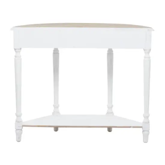 Farmhouse Half Moon Wood Console Table White - Olivia & May image {17}