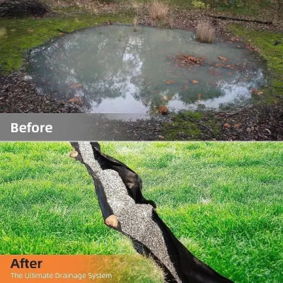 6oz Geotextile Fabric 4ft x 100ft - Heavy Duty PP Non-Woven Landscape Weed Barrier with 350N Tensile Strength & 440N Load Capacity for French Drains image {3}