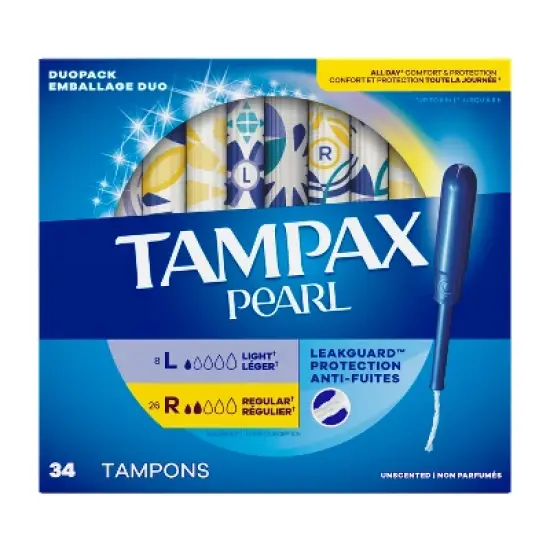 Tampax Pearl with LeakGuard Braid Duo Pack Unscented Tampons - Light/Regular Absorbency - 34ct image {13}