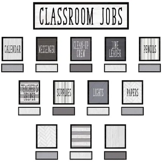 Teacher Created Resources Modern Farmhouse Classroom Jobs Mini Bulletin Board Set 49 Piece Set image {1}