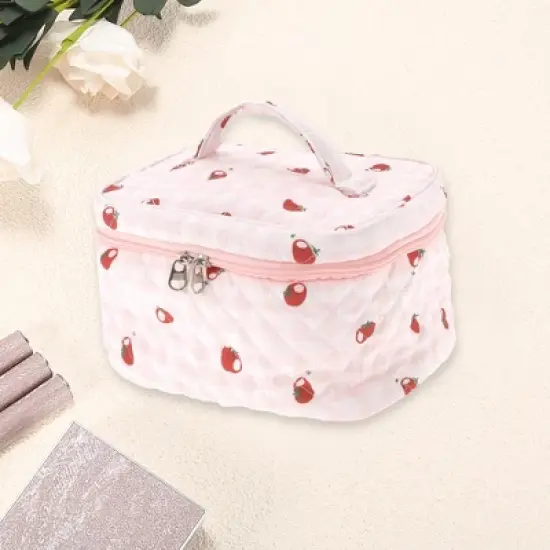 Unique Bargains Large Persimmon Makeup Bag 1 Pc image {2}