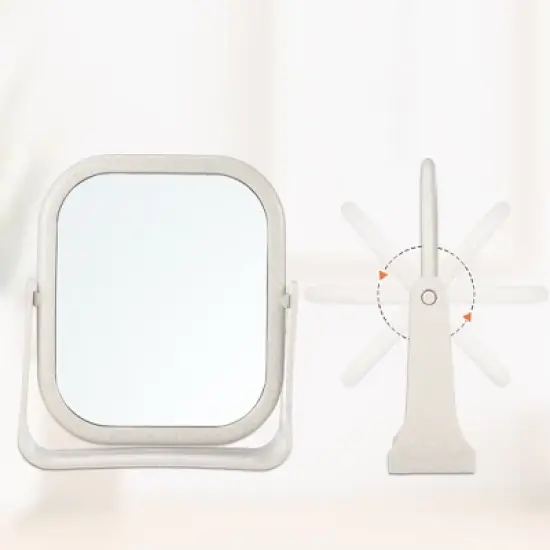 Unique Bargains Plastic Double Sided 360&deg; Rotating Makeup Mirror 1 Pc image {3}