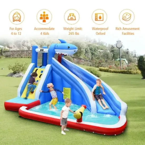 Costway Inflatable Water Slide Animal Shaped Bounce House Castle Splash Water Pool Without Blower image {3}