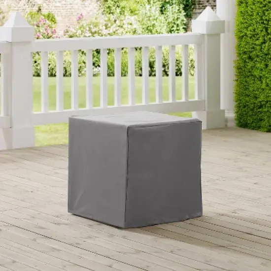 Outdoor End Table Furniture Cover - Gray - Crosley: Heavy Gauge Vinyl, Waterproof, Drawstring Closure image {2}